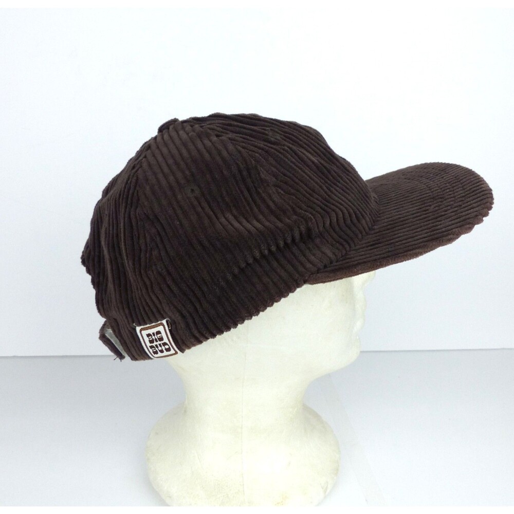 Big Bud Press Dugout Corduroy Hat Brown Cream Made USA Adjustable Baseball Cap
